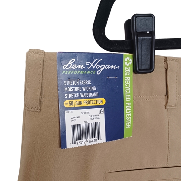 BEN HOGAN PERFORMANCE Tan Brown Stretch Moisture Wicking Fabric Shorts 46 NWT - Picture 3 of 9